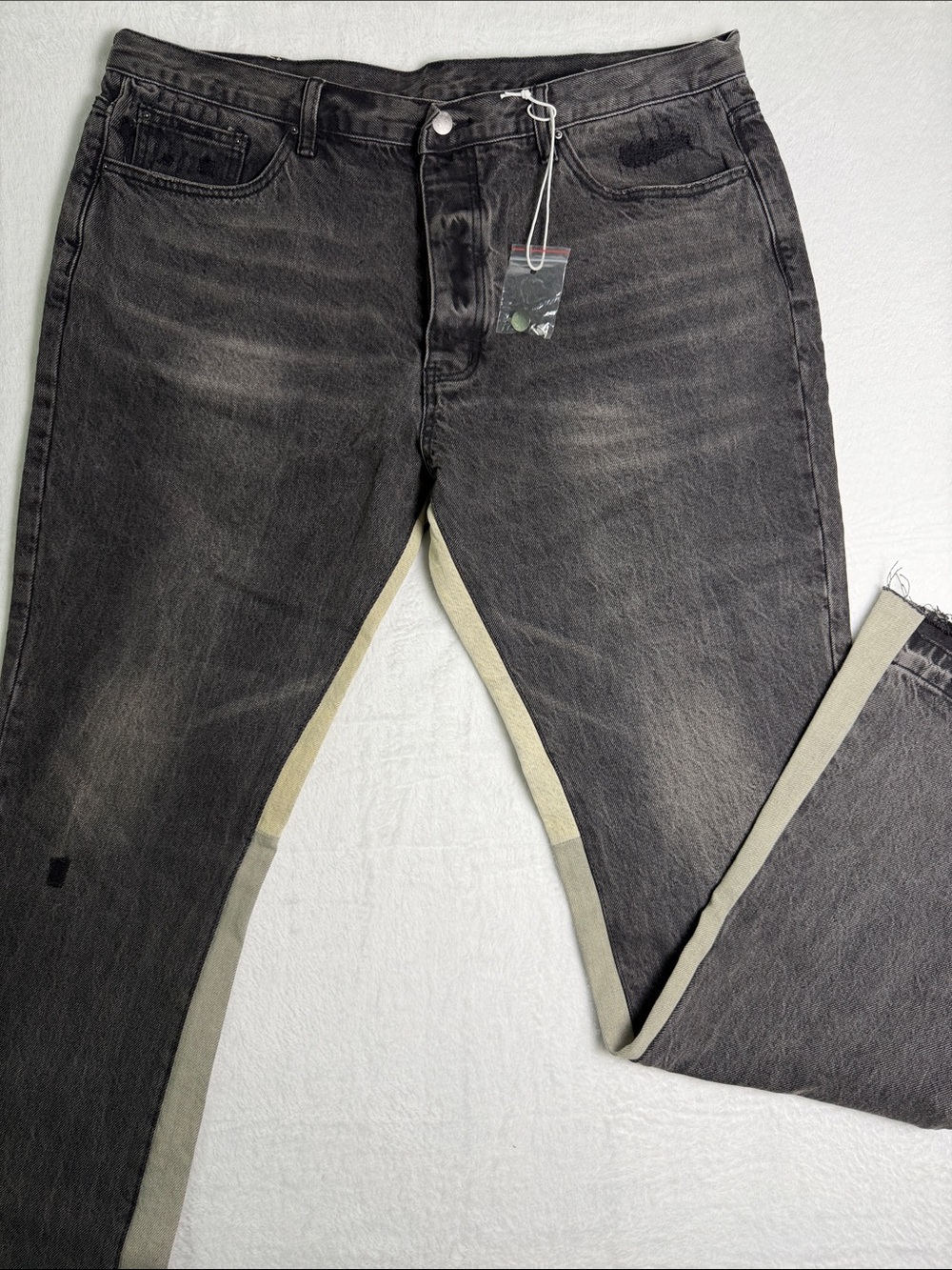MNML Men’s Size 40 Black Cotton Jeans with Tan Inner Seam
